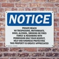 thumbnail image 4 of (2 Pack) Private Beach No Trespassing Motorboats OSHA Notice Sign 18 Inch X 12 Inch Indoor / Outdoor Rust-Free Aluminum Metal Signs for Workplace, Workshop, and Construction Site, Made, 4 of 8