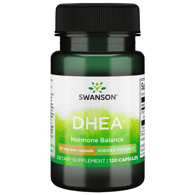 Swanson Dhea (Dehydroepiandrosterone) Capsules, 50 mg, 120 Count