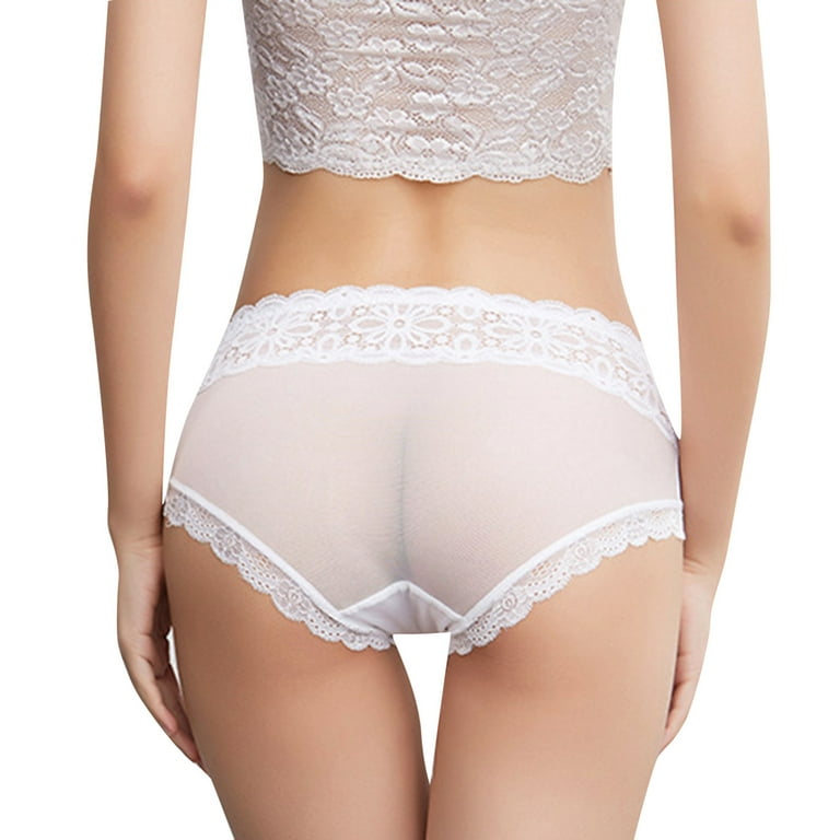 XINSHIDE Womens Solid Color Panty White G Strings Briefs 1-Pack Sexy  Underpants