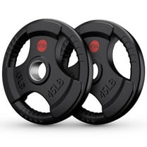 Wostoo Weight Plates, 2 Inch Rubber Coated Olympic Weight Plate for Strength Training & Weightlifting in Home Gym, Solid Cast Iron Bumper Plates for Barbell 90lbs(45lbs*2)