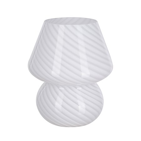 Catalina Lighting Mushroom Table Lamp, White Glass, White