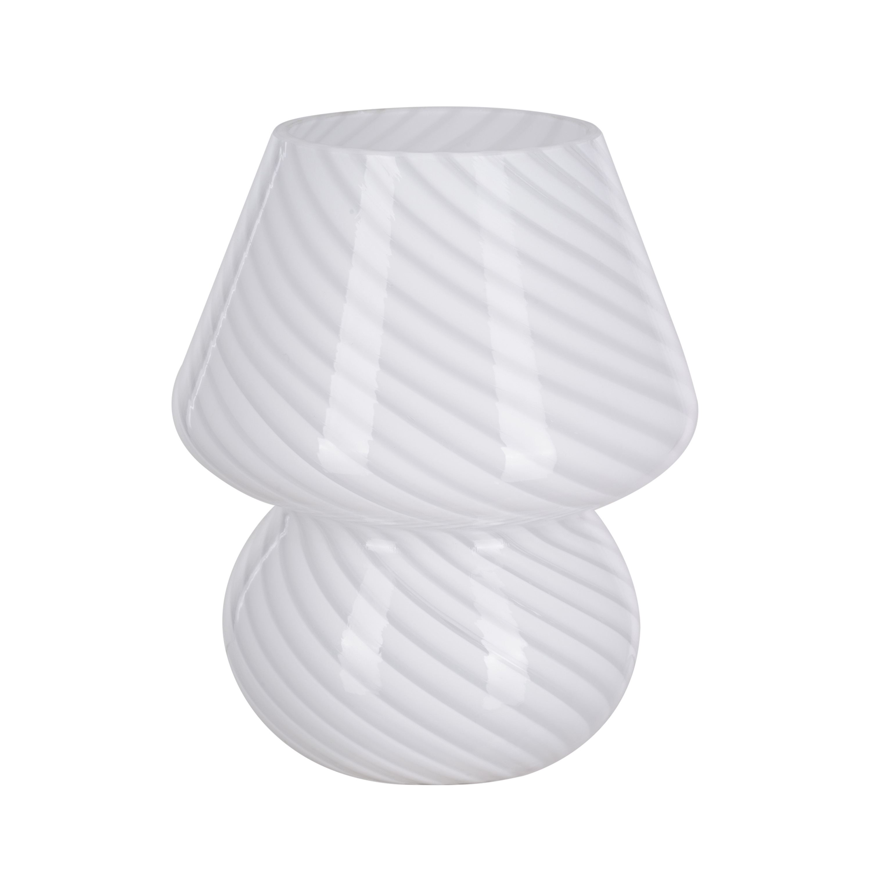 8" Glass Mushroom Lamp, White Stripe, Glossy Finish - image 3 of 12