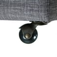 thumbnail image 6 of Inspired Home Modern Barkan Linen Cube Ottoman Sturdy Castered Legs, Entryway, Light Grey, 6 of 8
