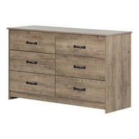 Dressers Chest Of Drawers Product Image South S Tio 6 Drawer Double Dresser Weathered Oak