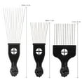 thumbnail image 4 of 3pcs metal afro comb pick comb hairstyle styling tool, 4 of 7