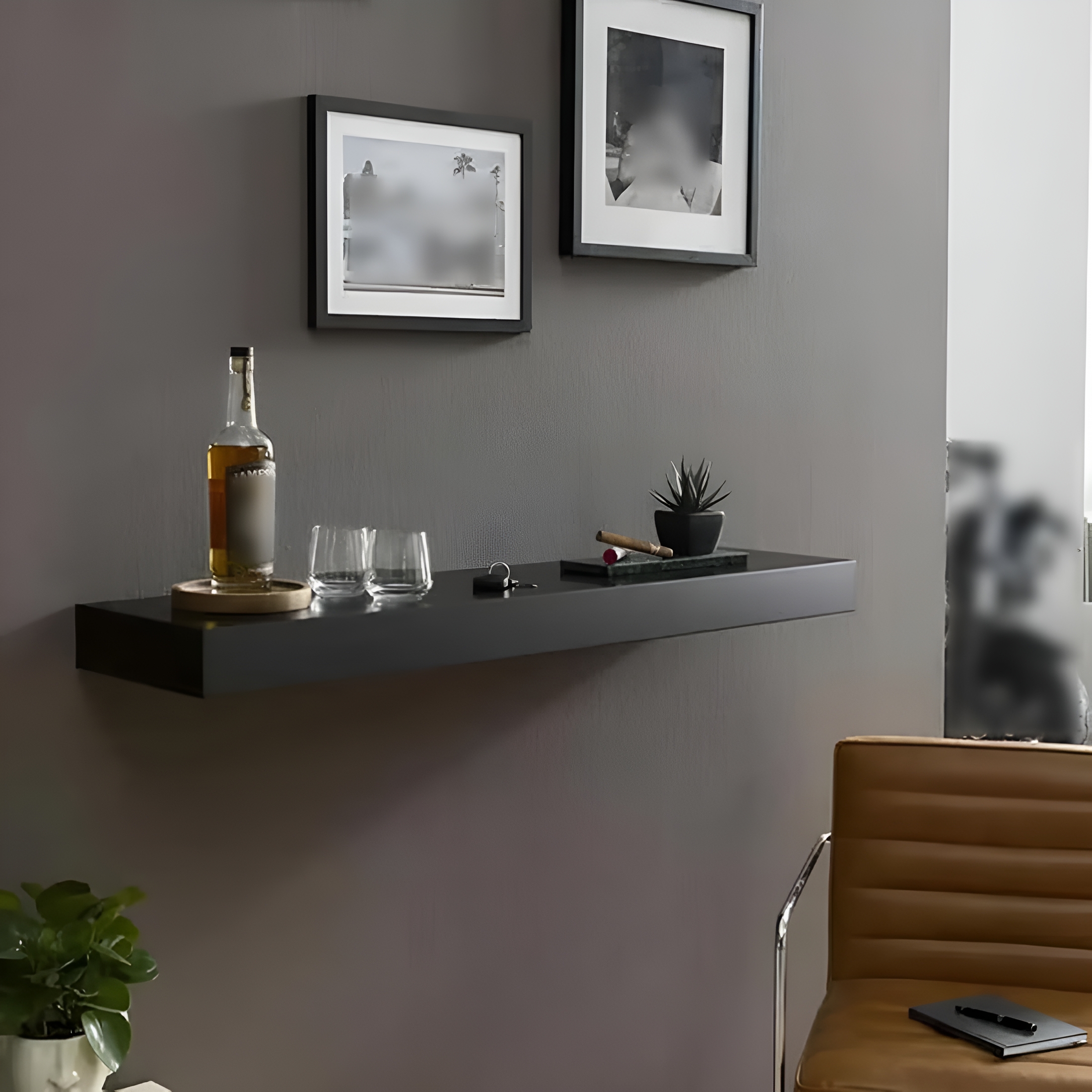 LAMIRO Designer Shelf with Secret Compartment,Concealed Floating Shelf,Shelf with Hidden Compartment,Wall-Mounted Storage Rack,Modern Home Decor,Ideal for Living Room or Office (Black)