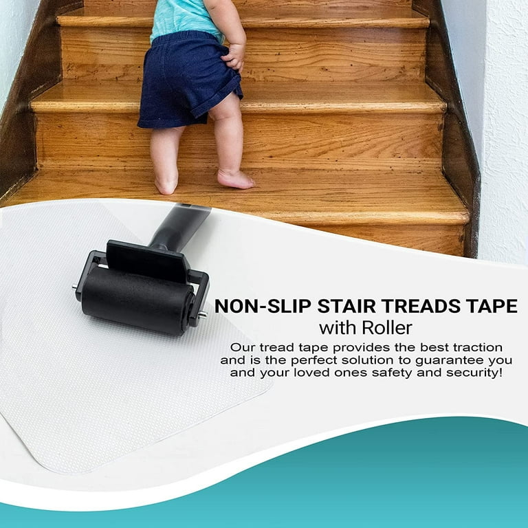 Anti-Slip Tape for Stairs, Ramps & Decks (Black, 1 x 60 FT) – Roll of High  Traction Adhesive Grip Tape for Cutting Non-Skid Step Strips – Indoor or