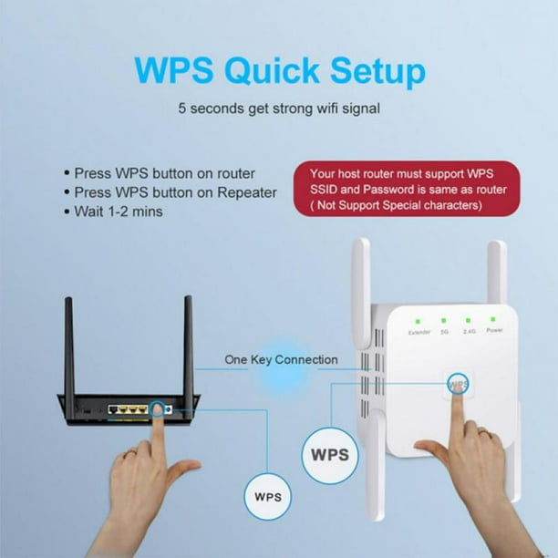5G WiFi Repeater WiFi Extender 1200Mbps Long Range Wifi Repeater Wi-Fi Signal Amplifier 2.4G 5Ghz - Walmart.com
