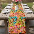 thumbnail image 4 of Watercolor Flip Flop Table Runner 72 Inches, Summer Coastal Beach Slippers Bed Runner Dresser Scarves Tabletop for Indoor Outdoor Parties/Ceremony/Banquet, 16" x 72", 4 of 9