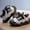 Black, variant on FSYBOA Boys Sneakers Size 1(Big Kids), Sports Breathable Soft Soled Lace-up Kids Running Shoes Black