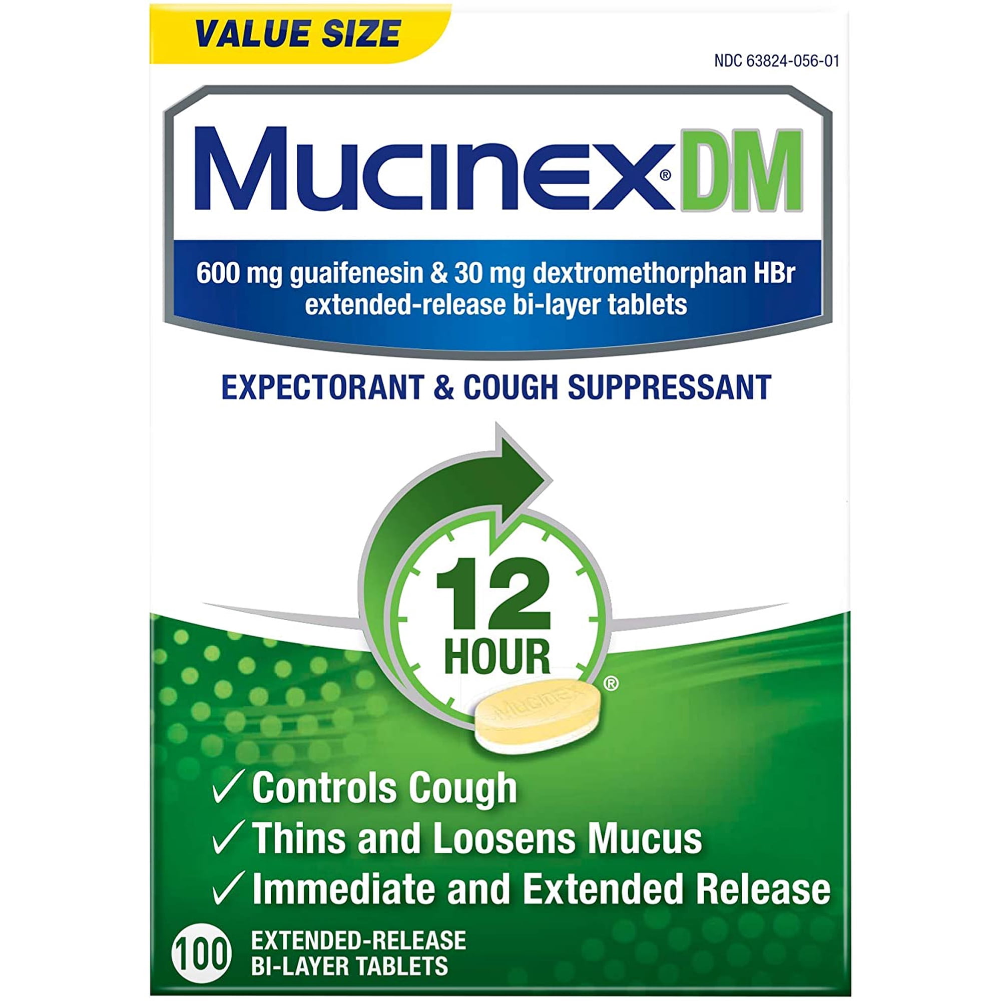 Mucinex Dm 12-hour Expectorant And Cough Suppressant - 100 Tablets