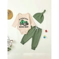 thumbnail image 2 of Nygoyerh Baby Boy Fall Outfit 3M 6M 12M 18M Tractor Print Bodysuits Long Sleeve Rompers + Elastic Pants + Beanie Hat Set 3PCS Newborn Infant Clothing for Spring, 2 of 7