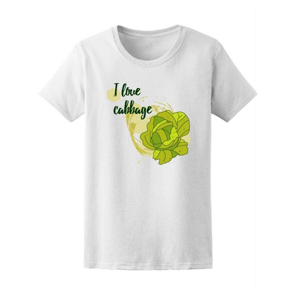 Vegan I Love Cabbage T-Shirt Women -Image by Shutterstock, Female Small