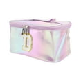 thumbnail image 1 of 1 Pc Bolsa de Maquillaje de Letras Cuadradas para Mujeres para Vacaciones y Actividades al Aire Libre Color Púrpura de PU, 1 of 3