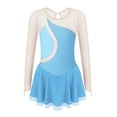 thumbnail image 4 of YONGHS Kids Girls Ice Figure Skating Dress Mesh Long Sleeves Tutu Skirted Leotard, 4 of 7