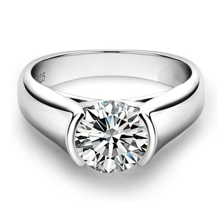 2.00 TCW Round Brilliant Cut Solitaire Engagement Ring 925 Silver