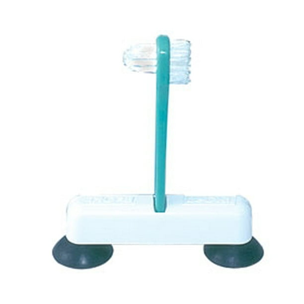 OneHanded Denture Brush with Suction Cups