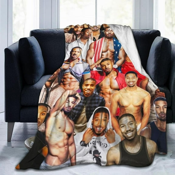 Blanket Michael Actors B. Jordans Throw Flannel Blankets Warm Soft Cozy Fuzzy Air Conditioning Blanket for Living Room Sofa Bed Gift Blankets for All Seasons 30"x40"