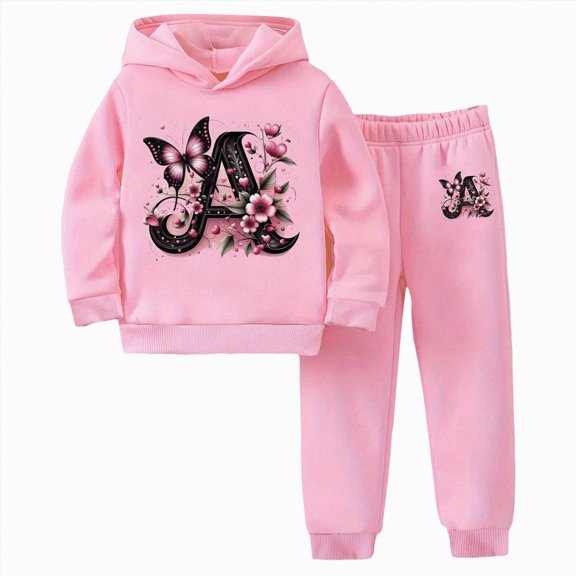 Kakishop Toddler Girls Pant Set Warm Hoodie Long Sleeve Winter Outfits Sweatsuits Girls' Clothing Sets 2 Piece, 6-7 Years