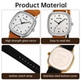 thumbnail image 3 of SKMEI Men Watch Fashion Minimalist Quartz Waterproof Wrist Watches for Mens Big Face Business Casual Watch，Leather Watch Strap, 3 of 8