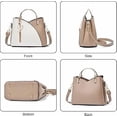 thumbnail image 4 of Sac à Main pour Femmes avec Coutures Contrastées et Franges, Mode en Cuir Color Block, Petit Sac à Bandoulière avec Poignée, 4 of 6