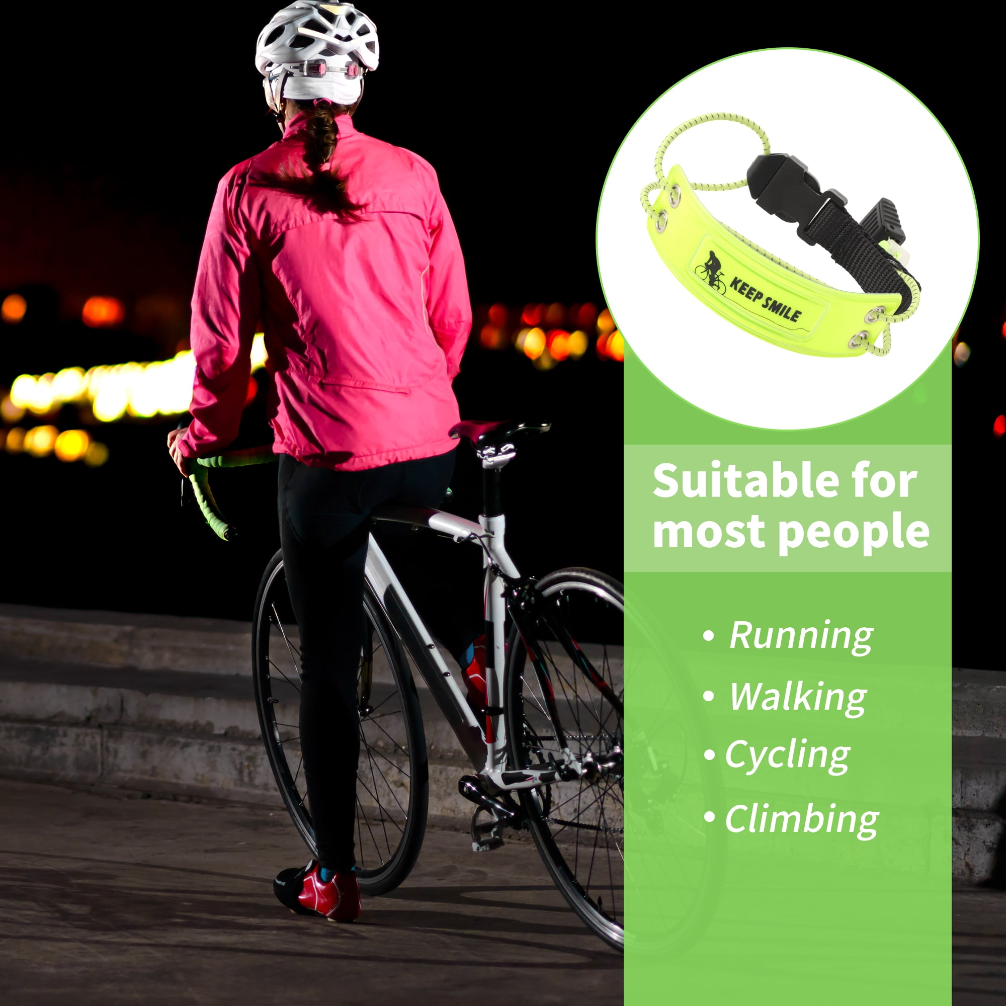 Unique Bargains Bicycle Reflective Band Elastic Reflective Tape for Cycling