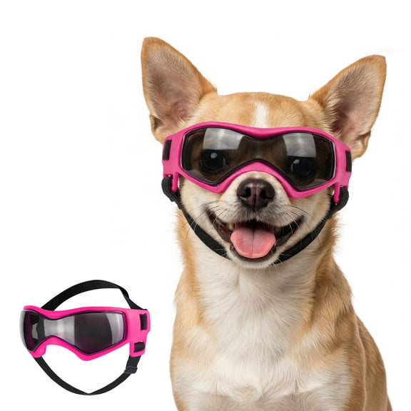PETLESO Extra Small Dog Goggles Eye Protection Chihuahua Goggles - Pink, XS