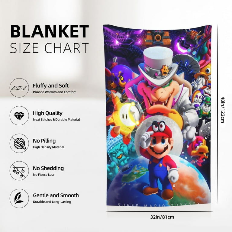 Super Mario Odyssey Blanket Cozy Ultra Soft Micro Fleece Throw Blanket Sofa Flannel Blanket Decor Gift Bed Blanket 32x48in Walmart