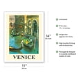 thumbnail image 2 of Venice Italy - Venetian Canals - Gondolas - Vintage Travel Poster by Louis Macouillard c.1950s - Fine Art Matte Paper Print (Unframed) 11x14in, 2 of 4