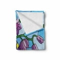 thumbnail image 2 of Orchids Soft Flannel Fleece Throw Blanket, Mosaic Fractal Style Blooms with Butterfly Pastel Cartoon Pattern, Cozy Plush for Indoor and Outdoor Use, 60" x 80", Multicolor, by Ambesonne, 2 of 6