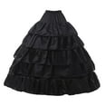 thumbnail image 2 of Enagua De Boda Con Cintura Elástica, Enaguas Para Fiesta, Color Negro, 4 Aros SM SunniMix Enaguas Crinolina, 2 of 4