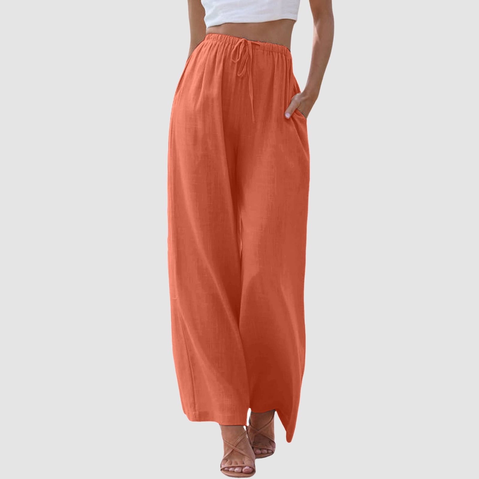 今期新品未使用　Warm Drawstring Pants 38 WEAIXIMIUNG Winter Pants for Women Women High Waisted Wide