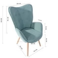 thumbnail image 7 of Velvet Accent Chair, Mid Century Modern Fabric Arm Chair with Wingback, Button Tufted Comfy Armchair with Gold Legs, Upholstered Sofa Chair for Living Room, Bedroom, Office Decorative, Mint Green, 7 of 7