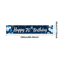 thumbnail image 2 of Blue Themed Happy 70th Birthday Banner with Balloons Fireworks and Gifts Background Party Decoration Photography Prop Birthday Party Supplies Backdrop Decor, 2 of 6