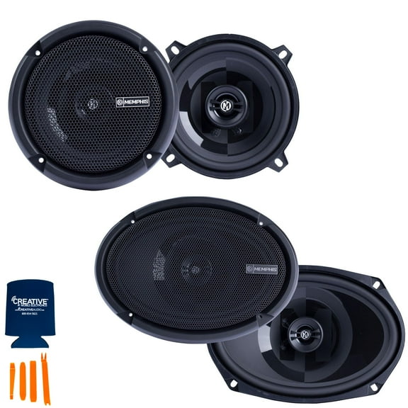 Memphis Audio 1 Pair of PRX5 5.25" Coaxial Speakers and 1 Pair of PRX6902 6X9" Coaxial Power Reference Series Speakers