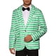 thumbnail image 1 of BLAZER DE PATRÓN DIAMANTE PARA HOMBRE INSPIRE CHIC, AJUSTE SLIM, CASUAL, LIGERO, CHAQUETA DEPORTIVA 2XL VERDE Y BLANCO, 1 of 5