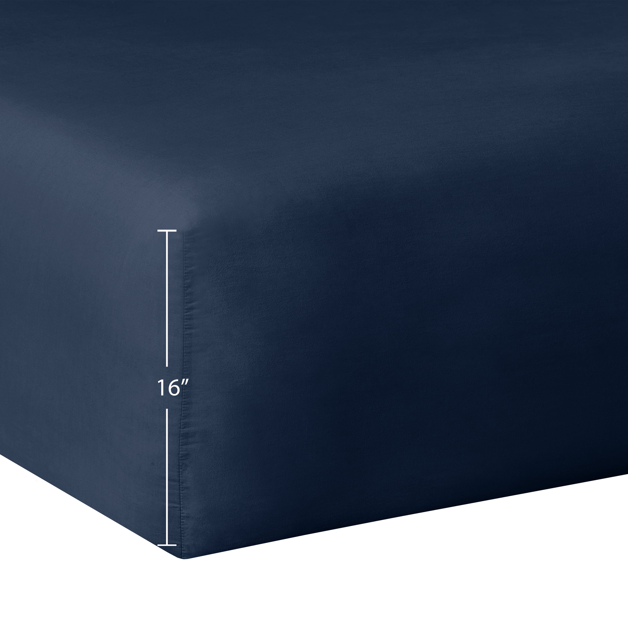 Mainstays 300 Thread Count Easy Care Blue Cove Cotton Blend Percale Fitted Bed Sheet, Twin