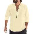 thumbnail image 1 of Pompotops Chemise Décontractée Mode Homme Col en V Manches Longues Respirante en Solde, 1 of 6