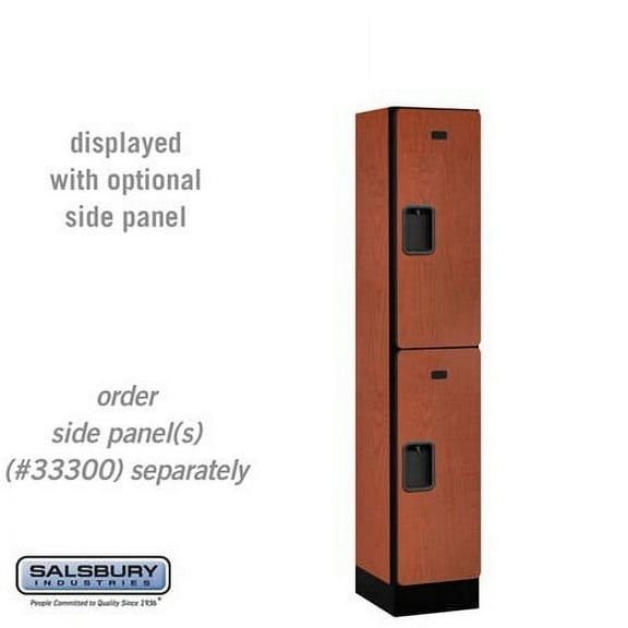 SalsburyIndustries Double Tier 1 Wide 5 ft. X 15 in. Designer Wood Locker - Cherry
