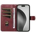 thumbnail image 6 of Allytechgroup Wallet Case for iPhone 14, Built-in Credit Card Slot & Lanyard RFID Blocking PU Leather Flip Case Shockproof Full Body Protective Cover for iPhone 14, Winered, 6 of 9
