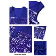 thumbnail image 6 of Hibeli Women Solid Color Sparkly Sequin Fringed Trim Sleeveless Glitter Jacket Vest, 6 of 7