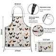 thumbnail image 3 of White Chicken Breed Pattern Apron-Garden Aprons for Women with Pockets-Cotton Linen Waterproof Kitchen Cooking Gardening Aprons Adjustable for Kitchen,Cooking,BBQ and Salon 33x27 Inch, 3 of 7