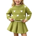 thumbnail image 3 of Lovzfmll Girl's Knit Set, Long Sleeve Top & A-Line Skirt, Casual Wear for Toddler, 1-2 Years, 3 of 6
