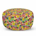 thumbnail image 1 of Exotic Pouf Cover with Zipper, Assortment of Tropical Fruits Print Colorful and Delicious Items of Paradise, Soft Decorative Fabric Unstuffed Case, 30" W X 17.3" L, Multicolor, by Ambesonne, 1 of 5