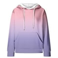 thumbnail image 4 of Waffle Knit Hoodie Women,Women Oversized Gradient Hoodies Casual Print Waffle Long Sleeve Pullover Top Hooded Sweatshirt with Pocket, 4 of 4