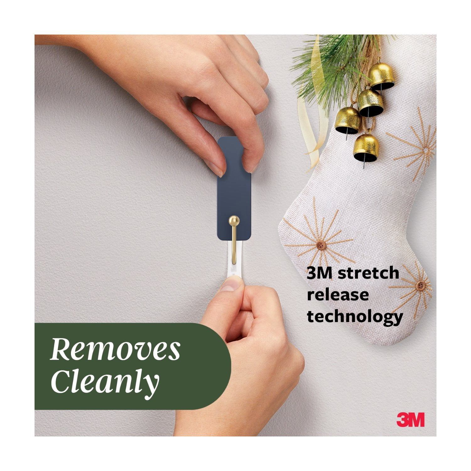 Command Medium Hooks, Juniper Berry, Holds 3 lbs, 4 Hooks, 6 Adhesive Strips