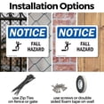 thumbnail image 3 of (2 Pack) Fall Hazard OSHA Notice Sign 10 Inch X 7 Inch Indoor / Outdoor Rust-Free Aluminum Metal Signs for Workplace, Workshop, and Construction Site, Made in the USA, 3 of 8