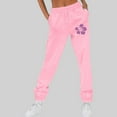 thumbnail image 2 of ZQUUVOU Women's Straight Leg Sweatpant High Waisted Drawstring Workout Fall Casual Sweat Pants with Pocket Pink, 2 of 5