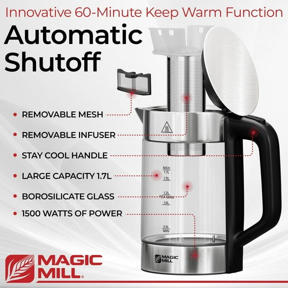 Pro Electric Kettle with Tea Infuser and Temperature Control