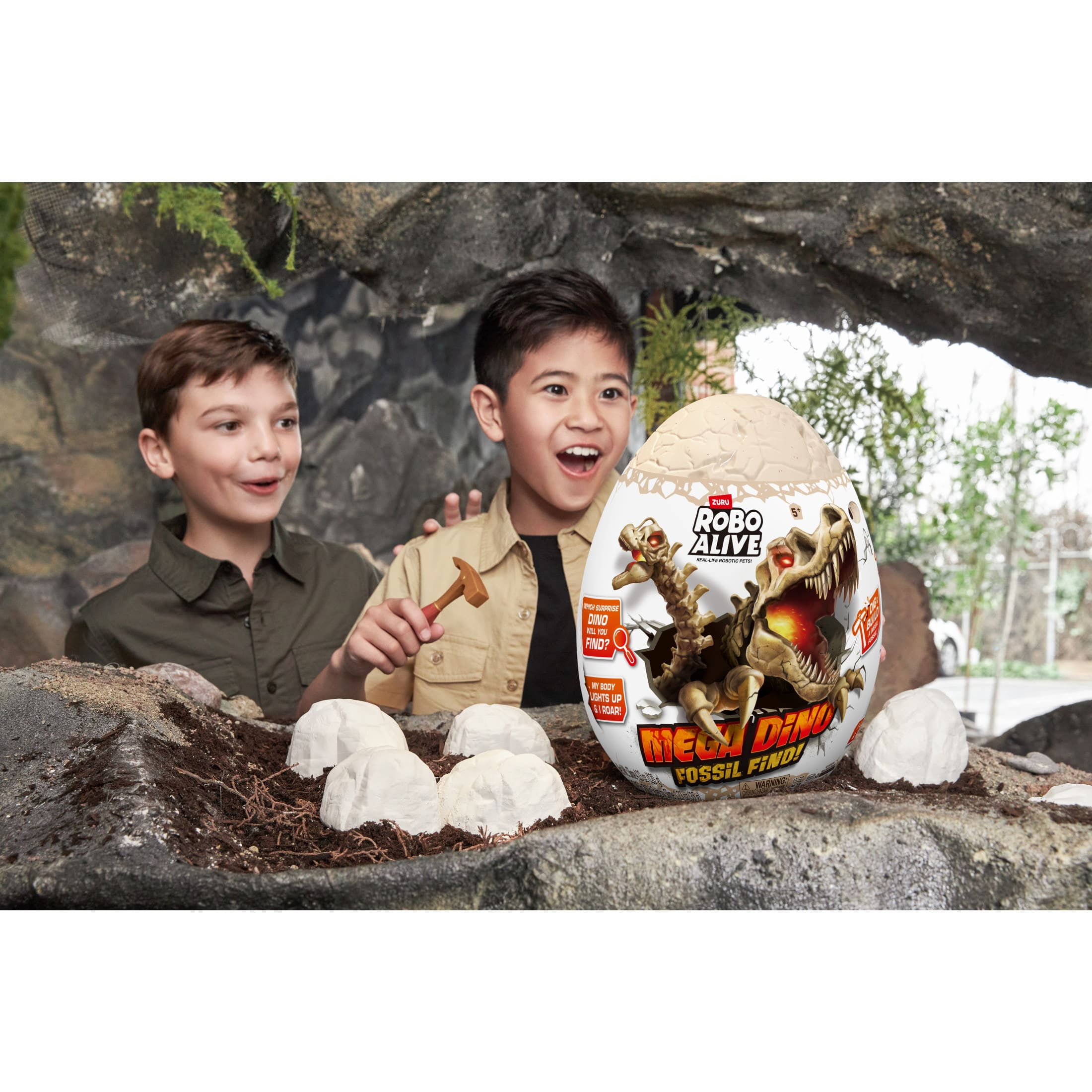 Robo Alive Mega-Dino Fossil Find by ZURU Boys 4-8 Dig and Discover - T-rex and Brontosaurs - STEM -Excavate Prehistoric Fossils, Educational Toys, Great Science Kit Gift for Girls and Boys
